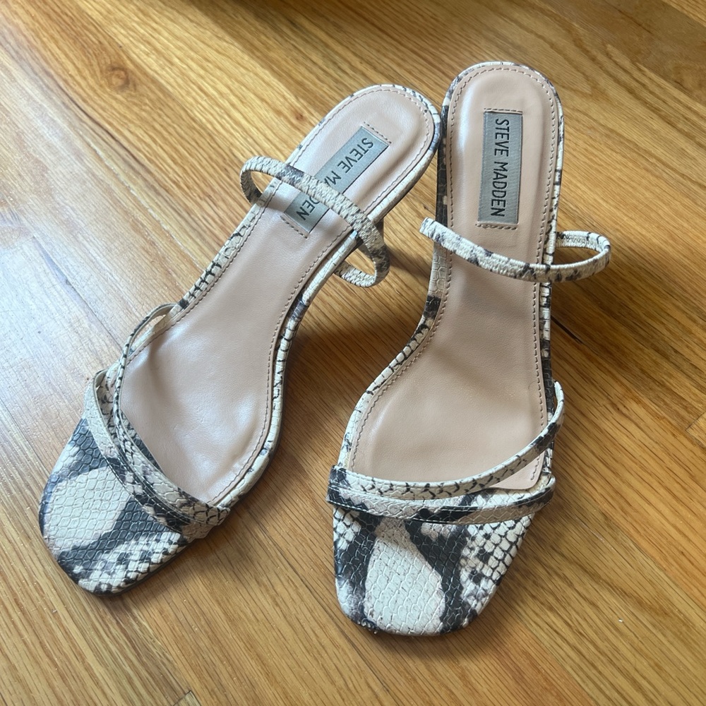 Steve Madden Snake Print Kitten Heels